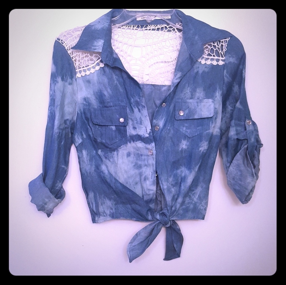 Women/Girl denim top (NEVER WORN)